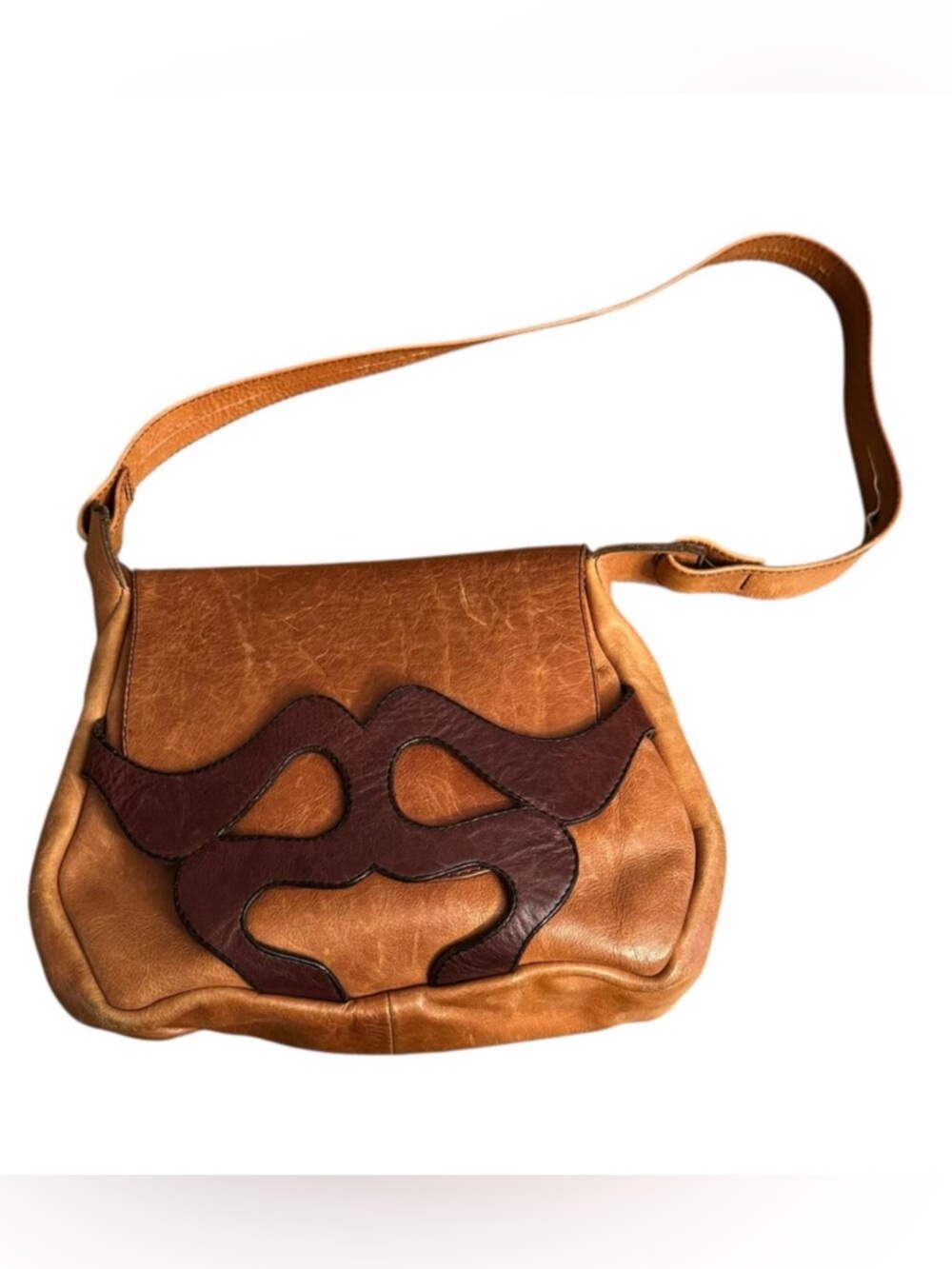 1970's Frank Clegg Designer Craftsman Handmade Leather Saddle Bag Style Purse